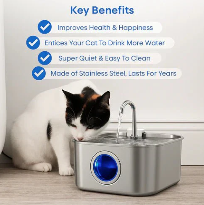 Stainless Steel Cat Water Fountain