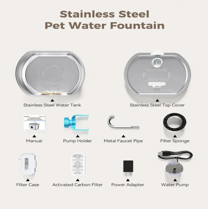 Stainless Steel Cat Water Fountain